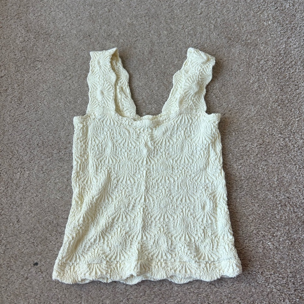 Free people Elegant Cream Textured Women's Top